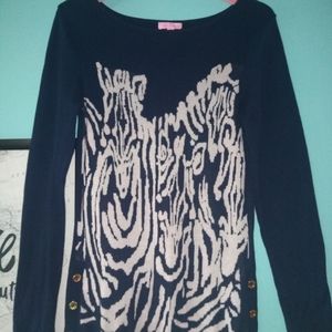 Lily Pulitzer True Navy Zebra Sweater